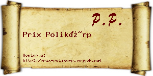 Prix Polikárp névjegykártya